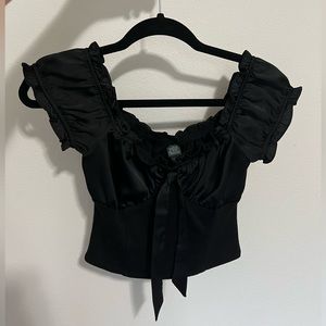 Wild Fable XS Black Cropped Blouse